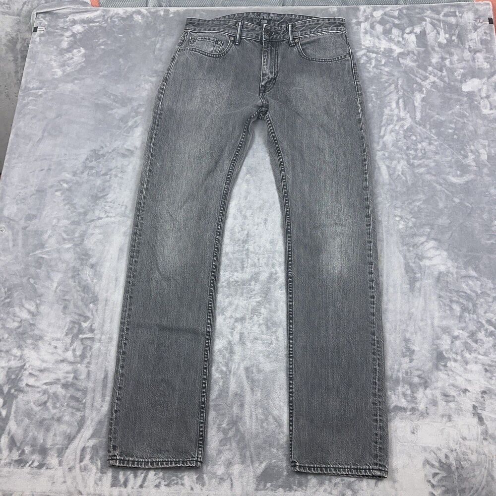 Banana Republic Jeans Mens Size 32x34 Gray Slim Fit 5 Pocket Denim